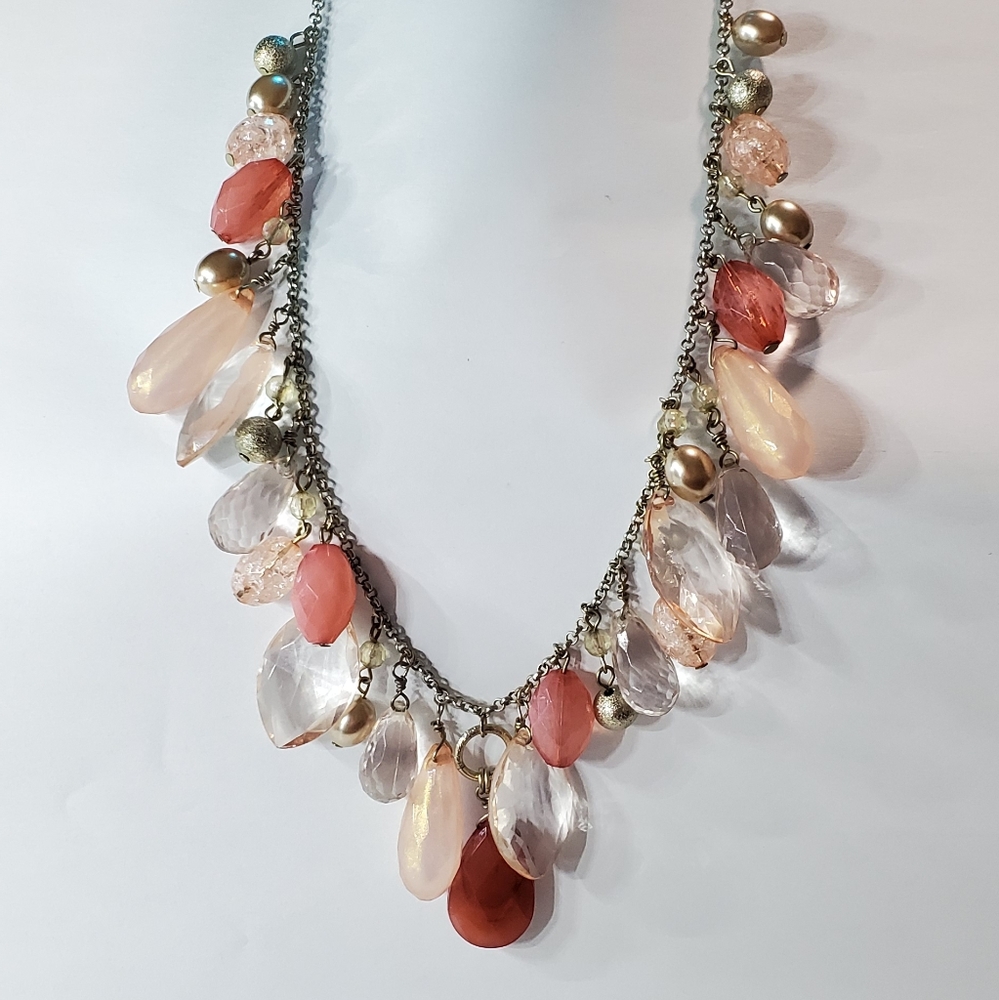 **buy 2 get 1 free**  New york & co pink and gold statement necklace